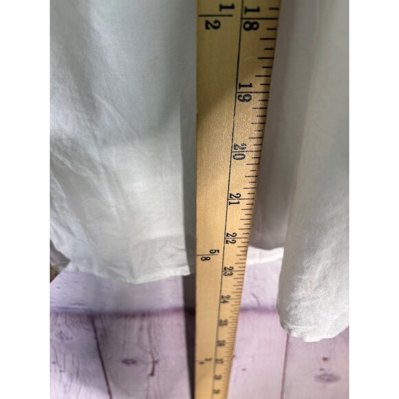 Madewell Ruffle Sleeve Bib Top White Solid Women’s Cotton Flutter - Picture 11 of 12